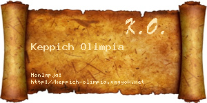Keppich Olimpia névjegykártya